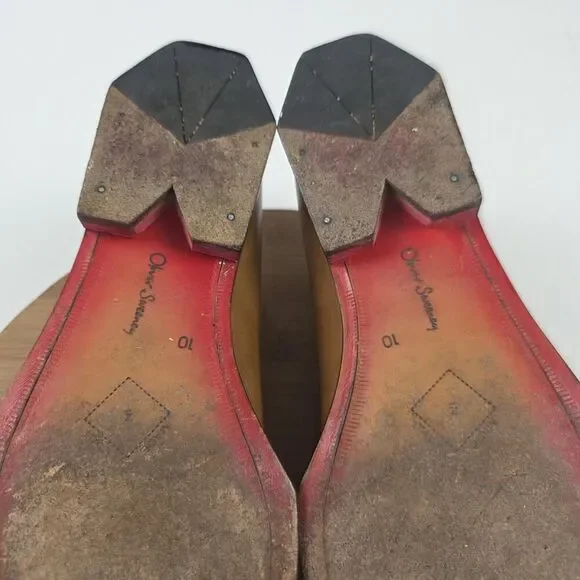 Oliver Sweeney Dagher Shoes‎ Mens 10 Slip On Square Toe Leather Loafers Italy